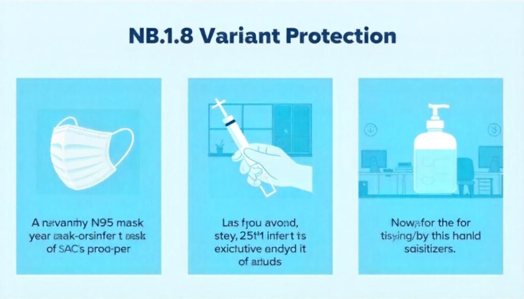 Infographic showing Covid-19 safety measures for NB.1.8.1 variant